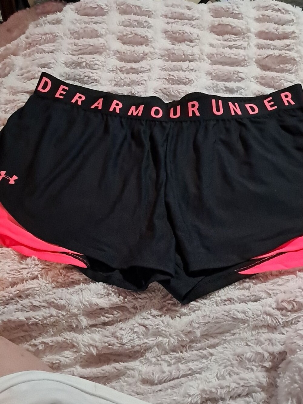 Under Armour Black & Hot Pink Women's Athletic Shorts